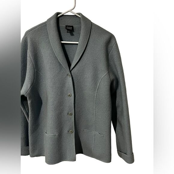 Eileen Fisher Boiled Wool Button Front Jacket Size large - Picture 4 of 6